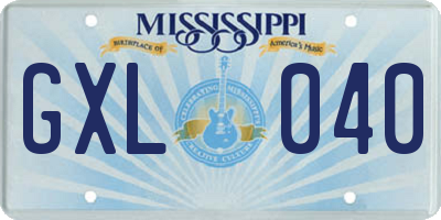 MS license plate GXL040