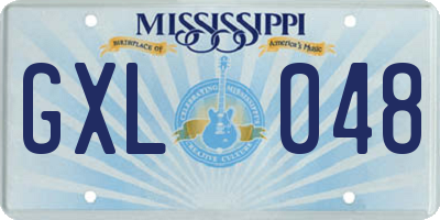 MS license plate GXL048