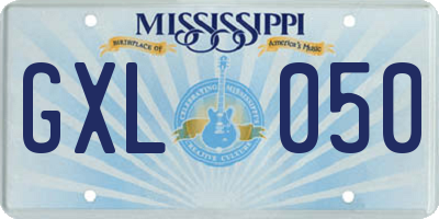 MS license plate GXL050