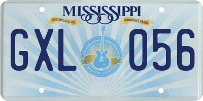 MS license plate GXL056