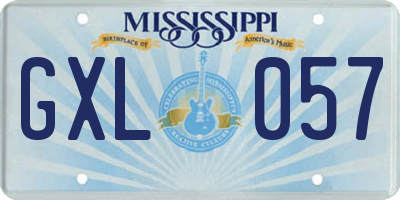 MS license plate GXL057