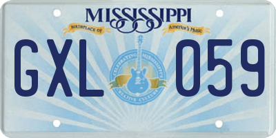 MS license plate GXL059