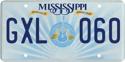 MS license plate GXL060