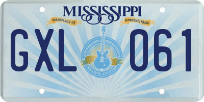 MS license plate GXL061