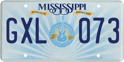 MS license plate GXL073