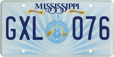 MS license plate GXL076