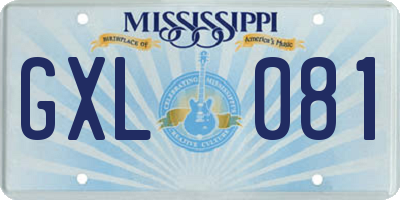 MS license plate GXL081