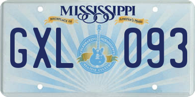MS license plate GXL093