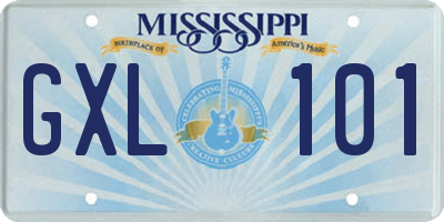 MS license plate GXL101