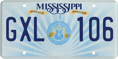 MS license plate GXL106