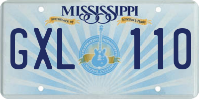 MS license plate GXL110