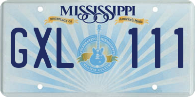 MS license plate GXL111