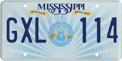 MS license plate GXL114