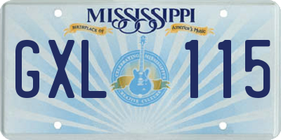 MS license plate GXL115