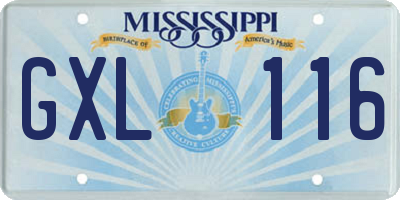 MS license plate GXL116