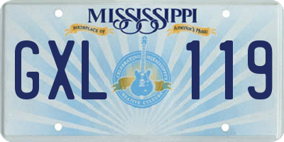 MS license plate GXL119