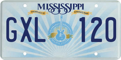 MS license plate GXL120