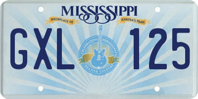 MS license plate GXL125
