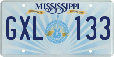 MS license plate GXL133