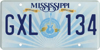 MS license plate GXL134