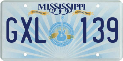 MS license plate GXL139