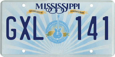 MS license plate GXL141