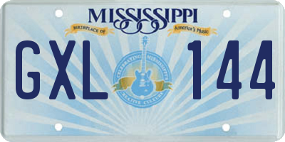 MS license plate GXL144