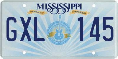 MS license plate GXL145