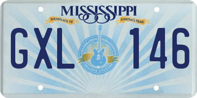 MS license plate GXL146
