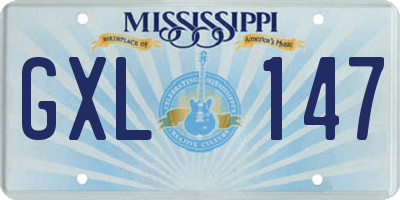 MS license plate GXL147