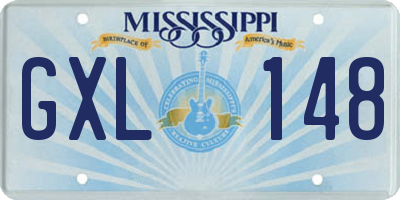 MS license plate GXL148