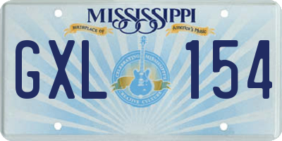 MS license plate GXL154