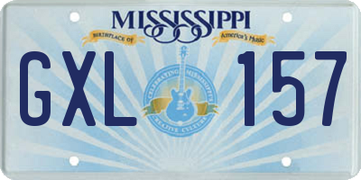 MS license plate GXL157