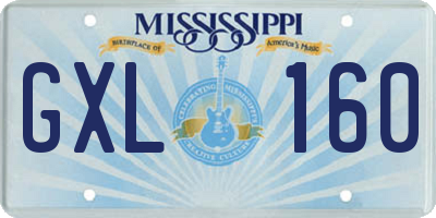 MS license plate GXL160