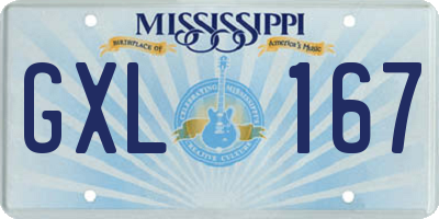 MS license plate GXL167