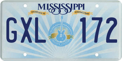 MS license plate GXL172