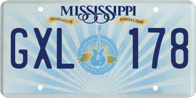 MS license plate GXL178