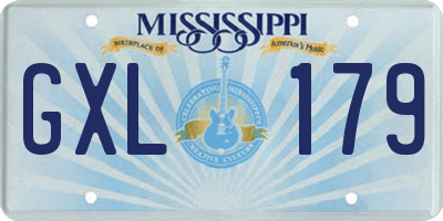 MS license plate GXL179