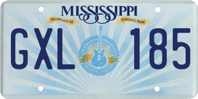 MS license plate GXL185