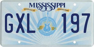 MS license plate GXL197