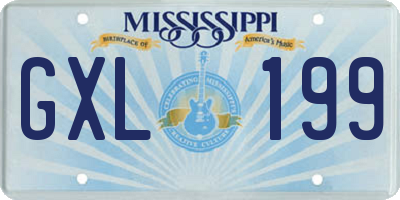 MS license plate GXL199