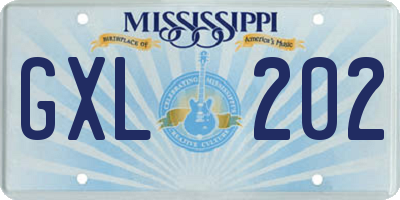MS license plate GXL202
