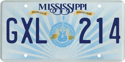 MS license plate GXL214