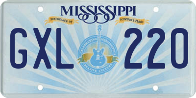 MS license plate GXL220