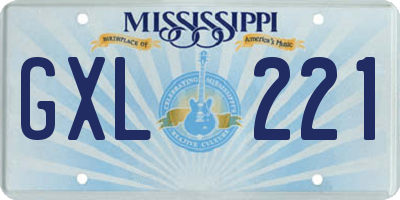 MS license plate GXL221