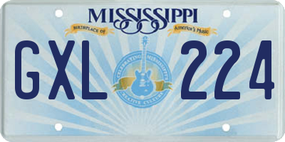 MS license plate GXL224