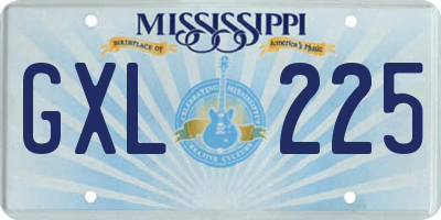 MS license plate GXL225