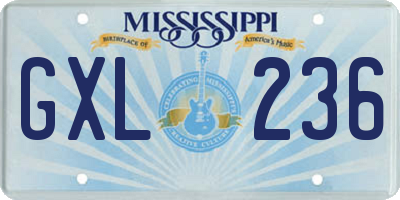 MS license plate GXL236