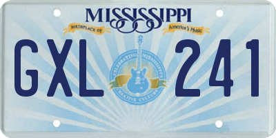 MS license plate GXL241
