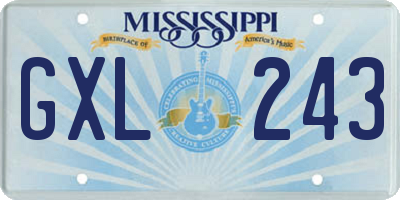 MS license plate GXL243